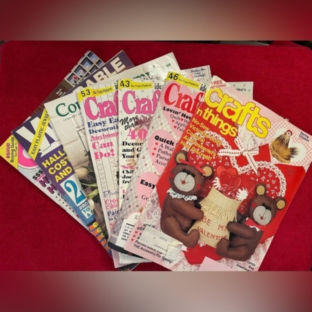 Crafts n’ Things, Country Sampler, Wearable Wonders, Crafts Magazines 1990s Asst